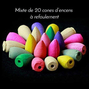 20 cones d'encens à refoulement