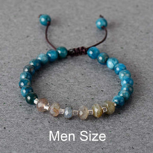 Bracelet en pierres de Labradorite et Apatite