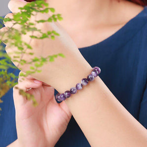 Bracelets en perles de cristal violets