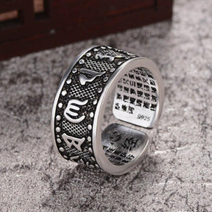 Bague anneau ouvert bouddhiste