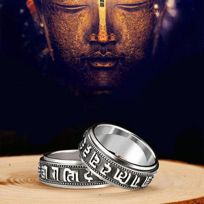 Bague tournante tibetaine mantra «Om Mani Padme Hum»