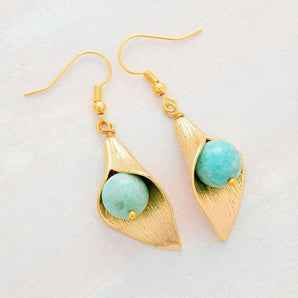 Boucles d’oreilles en perles d’Amazonite et cuivre