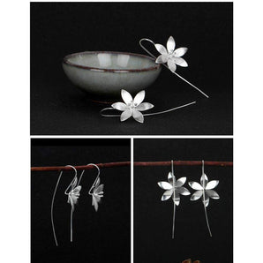 Boucles d'oreilles «fleur de lotus» en argent 925