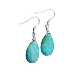 Boucles d’oreilles goutte d’eau en Amazonite