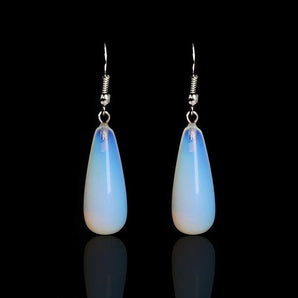 Boucles d’oreilles goutte d’eau «Vitalité et Intuition» en Opalite