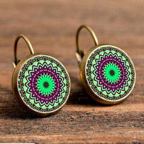 Boucles d'oreilles mandala zen fait main