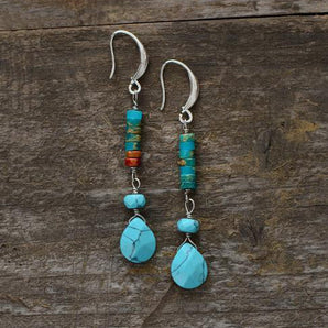 Boucles d'oreilles pendantes «estime de soi» en turquoise