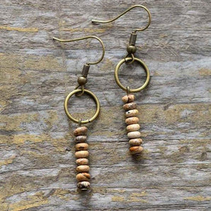 Boucles d'oreilles «renaissance» en Jaspe