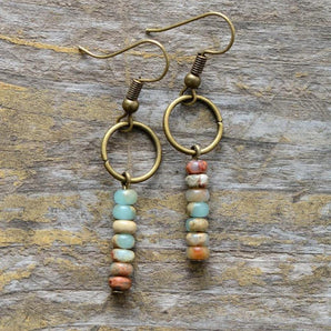 Boucles d'oreilles «renforcement et immunité» en Jasper royal