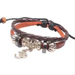 Bracelet ajustable en cuir  AUM