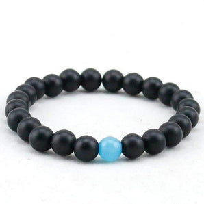 Bracelet anti-stress en Onyx et Oeil de chat