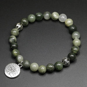 Bracelet Arbre de vie en Onyx vert