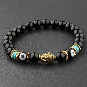 Bracelet Bouddha en Agate et Turquoise