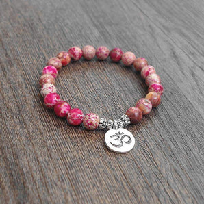 Bracelet «Charm» en agate rose