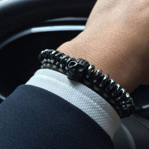 Bracelet de force pour homme Hematite - Titane