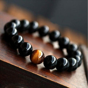 Bracelet de persuasion  Onyx Noir et  Oeil de tigre