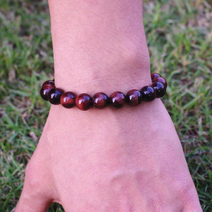 Bracelet de protection en perles d'Œil de tigre rouge