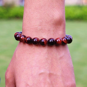 Bracelet de protection en perles d'Œil de tigre rouge