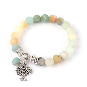 Bracelet en Amazonite et sa pampille « Arbre de vie »