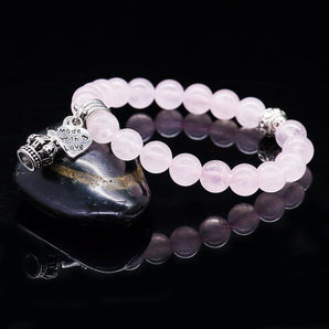 Bracelet en cristal rose tendre