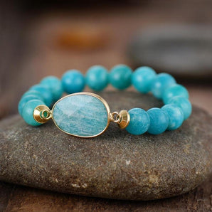 Bracelet en perles d’Amazonite naturelle