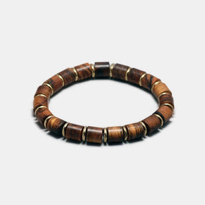 Bracelet en perles de bois de Nanmu cylindriques