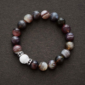 Bracelet en pierres d’Agate Botswana et Howlite