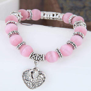 Bracelet ENERGIE POSITIVE et AMOUR en Opale Rose