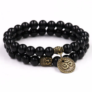 Bracelet «Maitrise et Confiance en soi»  en Onyx noir