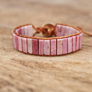 Bracelet manchette en Rhodonite naturelle