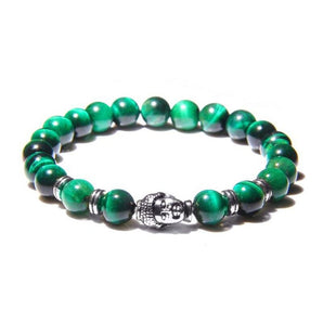 Bracelet protecteur Bouddha et Œil de tigre vert