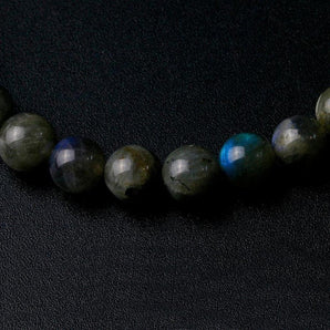 Bracelet «Régénération»  en pierres de Labradorite naturelle gris bleu