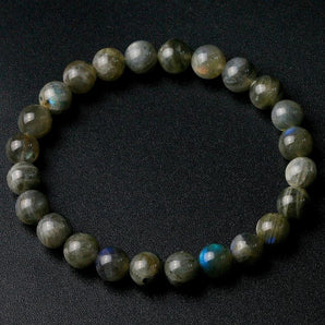 Bracelet «Régénération»  en pierres de Labradorite naturelle gris bleu