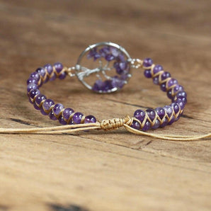 Bracelet Shamballa « Arbre de vie » en Améthyste