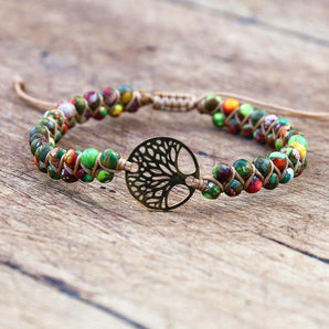 Bracelet Shamballa « Arbre de vie » en Jaspe impérial