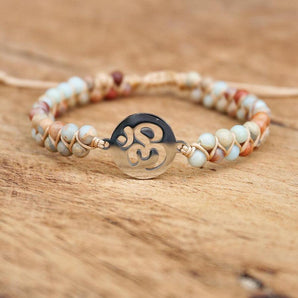 Bracelet Shamballa « Om » en pierres de Jaspe