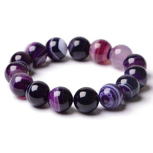 Bracelet «spiritualité» en Agates Violette