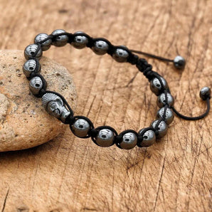 Bracelet Tête de Bouddha en Hématites