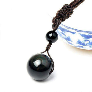 Collier avec pendentif en Obsidienne Oeil Celeste