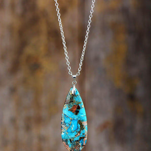 Collier et pendentif en Turquoise synthetique