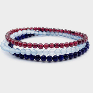 Ensembles de 3 bracelets 4mm en pierres