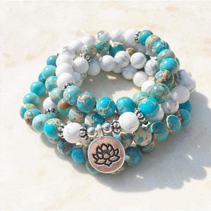 Mala de purification en Howlite & Turquoise