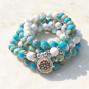 Mala de purification en Howlite & Turquoise