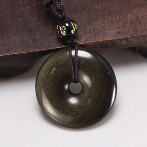 Pendentif « donut » en Obsidienne