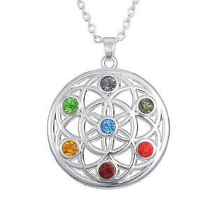 Pendentif fleur de vie des 7 Chakras